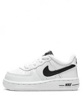 Nike Air Force 1 Low Infant Trainer, White/Black, Size 6.5