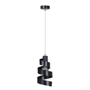 Saga Black Slim Pendant Ceiling Light 1x E27