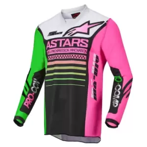 Alpinestars Racer Compass Jersey Black Green Neon Pink Fluo L