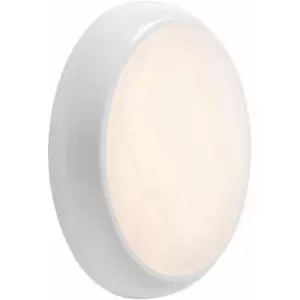 Gloss White Commercial IP65 Bulkhead Light - 18W cct LED Module - Emergency led