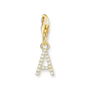 THOMAS SABO Gold Plated Zirconia Letter A Charm