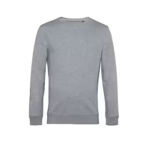 B&C Mens Organic Crew Neck Sweat (2XL) (Heather Grey)