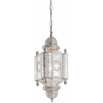 Ideal Lux Lighting - Ideal Lux Nawa - 1 Light Small Ceiling Pendant Silver, E27