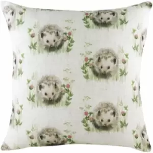 Evans Lichfield Hedgerow Hedgehog Cushion Cover (43cm x 43cm) (Multicoloured) - Multicoloured