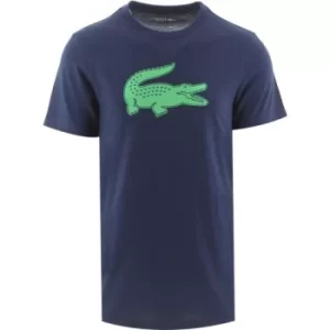 Lacoste Navy Clover Green 3D Print Crocodile Breathable Jersey T-Shirt