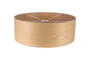 Round, 600 x 210mm Wood Effect Shade, Light Oak, White Laminate