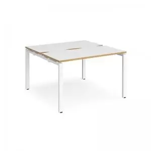 Adapt back to back desks 1200mm x 1200mm - white frame and white top