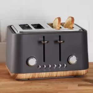 Dunelm Contemporary 4 Slice Matt Grey Toaster