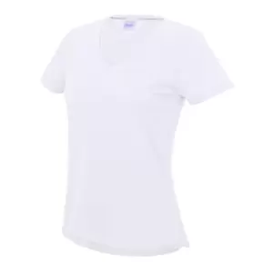 AWDis Cool V Neck Girlie Cool Short Sleeve T-Shirt (S) (Arctic White)