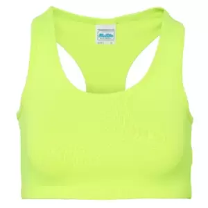 AWDis Just Cool Womens/Ladies Sleeveless Girlie Sports Crop Top (S) (Electric Yellow)