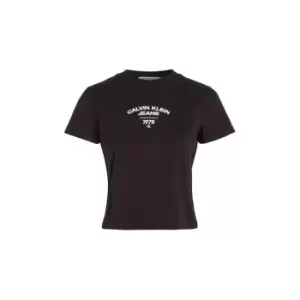 Calvin Klein Jeans Varsity Logo Baby Tee - Black