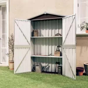 Vidaxl - Garden Shed Brown 107.5x46x183cm Galvanised Steel - Brown