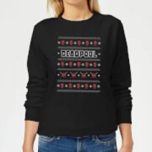 Marvel Deadpool Womens Christmas Sweatshirt - Black - 5XL