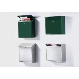 Letter box, with level roof, HxWxD 320 x 360 x 100 mm, stainless steel