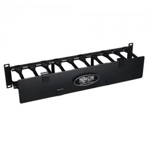 Tripp Lite SmartRack 2U High Capacity Horizontal Cable Manager - Finger duct with dual-hinge cover