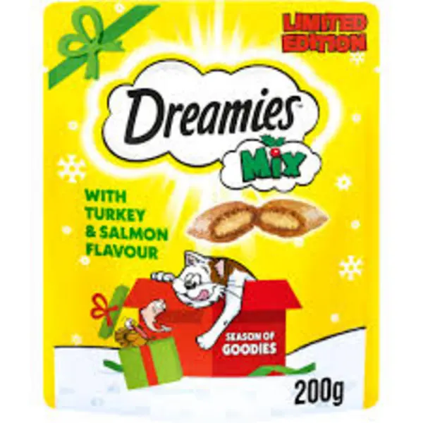 Dreamies Mix Turkey and Salmon Cat Treats 200g