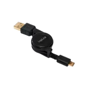 LogiLink CU0090 USB cable 0.75 m USB 2.0 USB A Micro-USB B Black