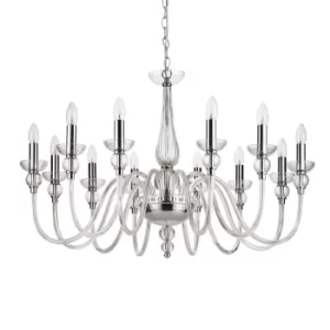 Doge 12 Light Pendant Light Trasparent, E14