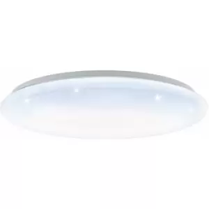 Loops - Flush Ceiling Light White Shade White Plastic With Crystal Effect Bulb LED 40W