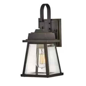 Hinkley Bainbridge Outdoor Wall Lantern Oil Rubbed Bronze with Heritage Brass Accents, IP44