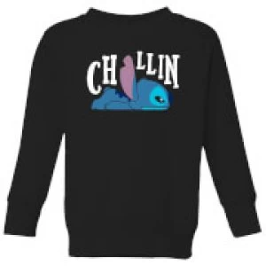 Disney Lilo And Stitch Chillin Kids Sweatshirt - Black - 9-10 Years