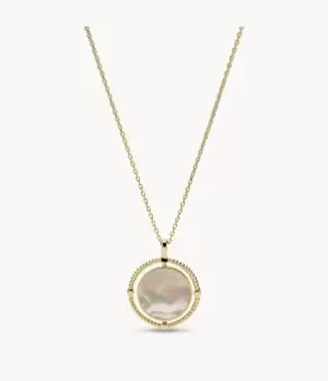 Fossil Women Val Vintage Heritage Mother-of-Pearl Spinning Pendant Necklace