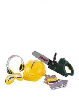 Bosch Mini Toy Chainsaw, Helmet And Work Gloves