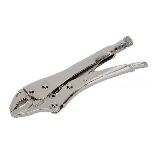 Genuine SEALEY AK6820 Locking Pliers Curved Jaws 180mm 0-35mm Capacity