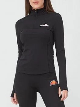 Ellesse Sofira 1/4 Zip Top - Black, Size 10, Women