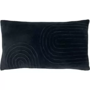 Furn. - Mangata Soft Velvet Cushion 30x60cm Black - Black