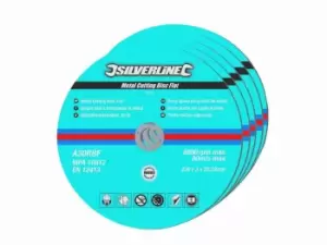 Silverline 186810 Metal Cutting Discs Flat 5pk 230 x 3 x 22.23mm