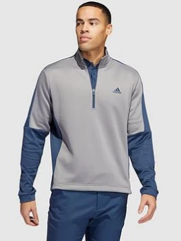 adidas Golf Colourblock Quarter Zip Pullover - Grey/Navy Size XL Men