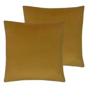 Evans Lichfield Sunningdale Twin Pack Polyester Filled Cushions Saffron 50 x 50cm