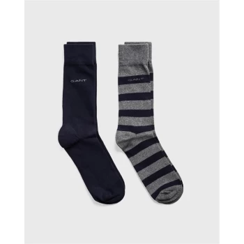 Gant Stripe Socks 2Pk 00 - Charcoal 90