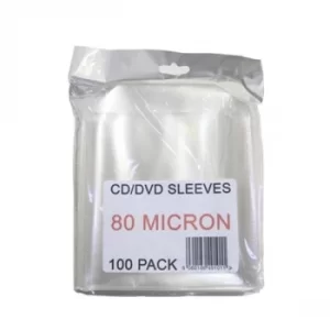 Clear Disk Sleeves 100 pack 80 Micron