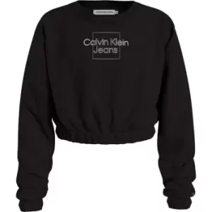 Calvin Klein Jeans Metallic Box Logo Sweatshirt - Black