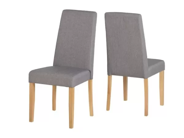 Seconique Rimini Set of 2 Grey Fabric Dining Chairs