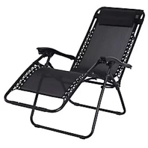 Outsunny Zero Gravity Chair 84B-227BK Steel, Texteline Black