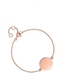 Simply Silver Rose Gold Plated Sterling Silver Personalised Engravable Disc Bracelet