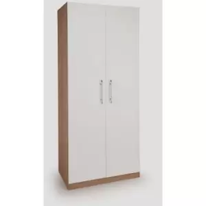 Hyde Oak & White Bedroom Furniture Range - 2 Door Wardrobe