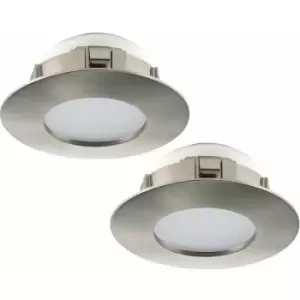 Loops - 2 pack Wall / Ceiling Flush Downlight Satin Nickel Plastic 6W Built in led