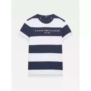 Tommy Hilfiger Essential Stripe T Shirt - Blue