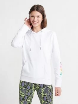 Superdry Embroidered Sleeve Entry Hoodie - Optic, Optic, Size 16, Women