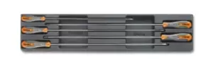 Beta Tools T183 5pc Extra Long Flat/Phillips Screwdriver Set Tray for Roller Cab