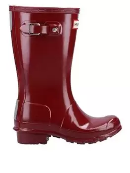 Hunter Hunter Original Kids Gloss Wellington Boot, Red, Size 1 Older