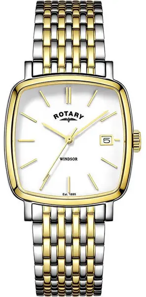 Rotary Watch Windsor Cushion Mens - White RTY-570