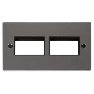 Click Scolmore MiniGrid 2 Gang Plate (3+3) Switch Aper Black Nickel - VPBN406BK