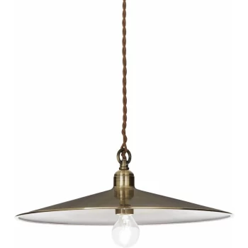 Ideal Lux Lighting - Ideal Lux Cantina - 1 Light Large Dome Ceiling Pendant Antique Brass, E27