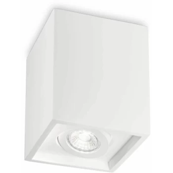 Ideal Lux Oak - 1 Light Square Surface Mounted Downlight White