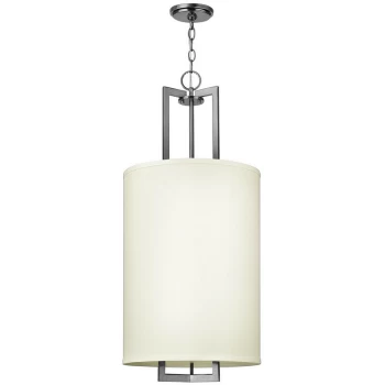 Elstead - Hinkley Hampton Cylindrical Pendant Light 3x E27 Antique Nickel